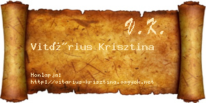 Vitárius Krisztina névjegykártya